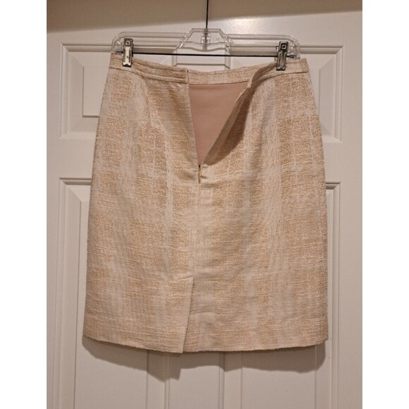 Tory Burch Jacquard Devora Tweed Brocade Skirt 4 Pencil Slight Metallic Lined - Picture 5 of 15
